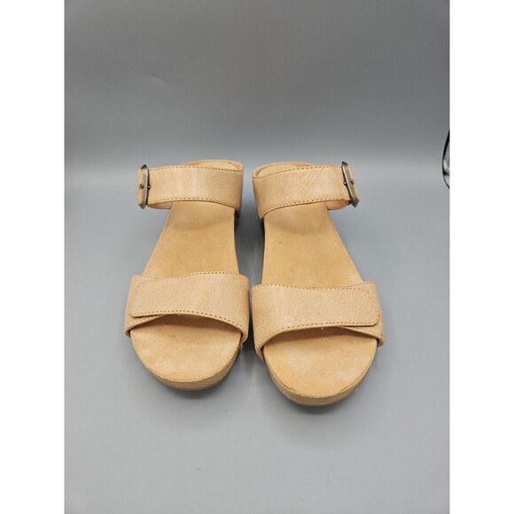 Dansko Tanya Sandals Women Sz 40 10 10.5 Shoes Brown Leather Wedge Heel Slip On - Picture 2 of 10